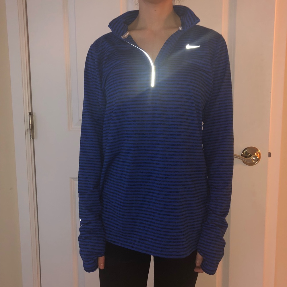 Very Reflective Navy Blue/Black Stripe Dri-Fit L
